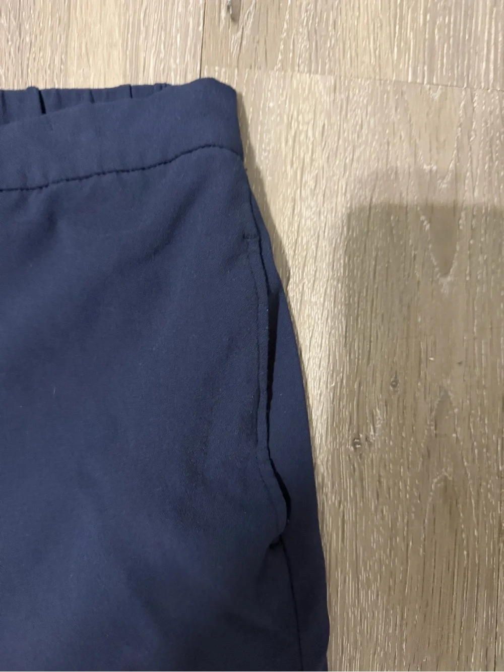 Banana Republic Navy  Elastic Waist Pull On Straight Leg Trousers Dress Pants 14